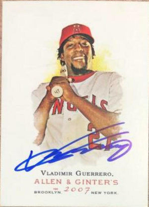 Vladimir Guerrero Signed 2007 Allen & Ginter Heritage Baseball Card - Anaheim Angels - PastPros