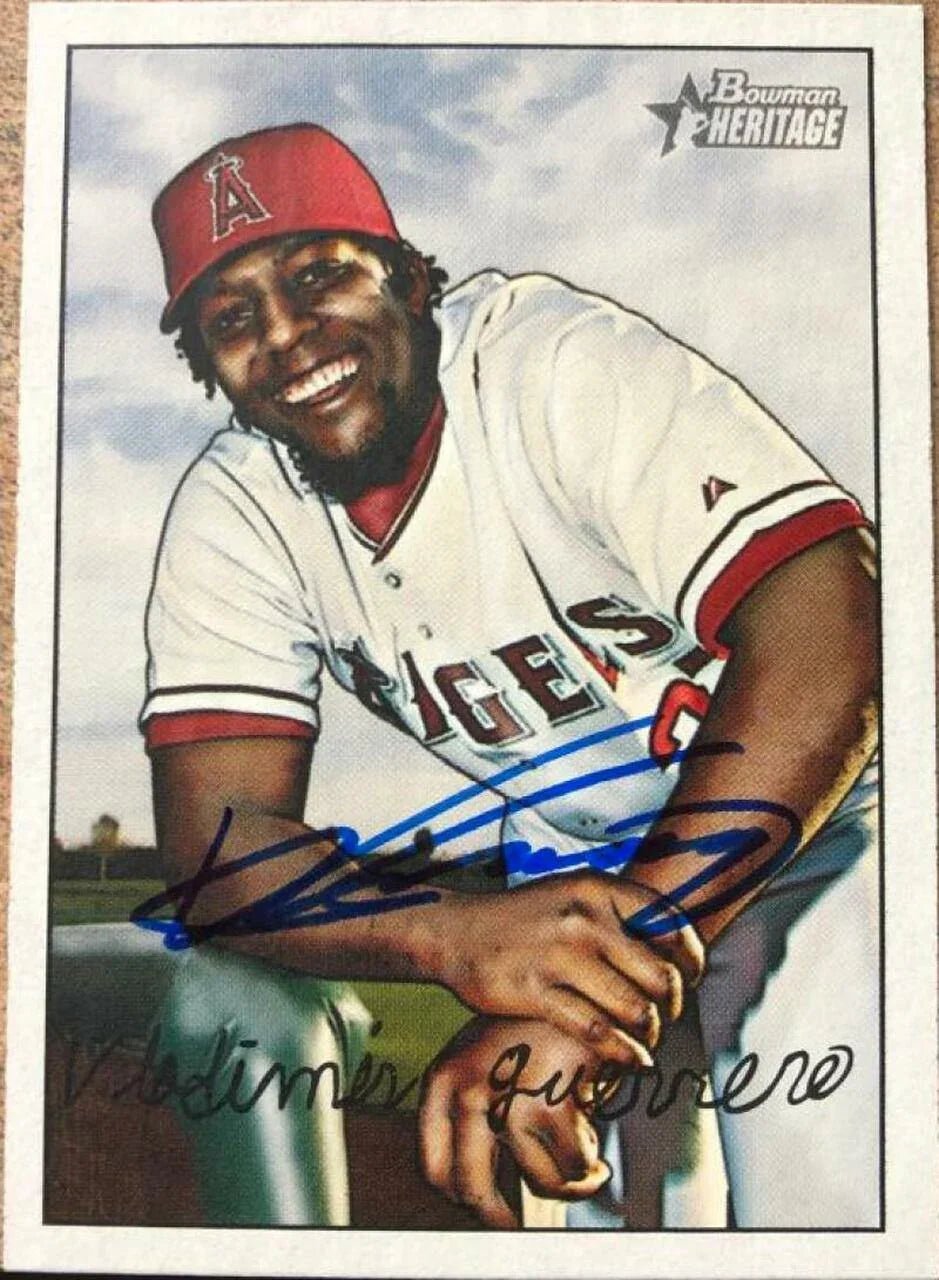 Vladimir Guerrero Signed 2007 Bowman Heritage Baseball Card - Anaheim Angels