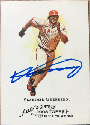 Vladimir Guerrero Signed 2008 Allen & Ginter Baseball Card - Anaheim Angels - PastPros