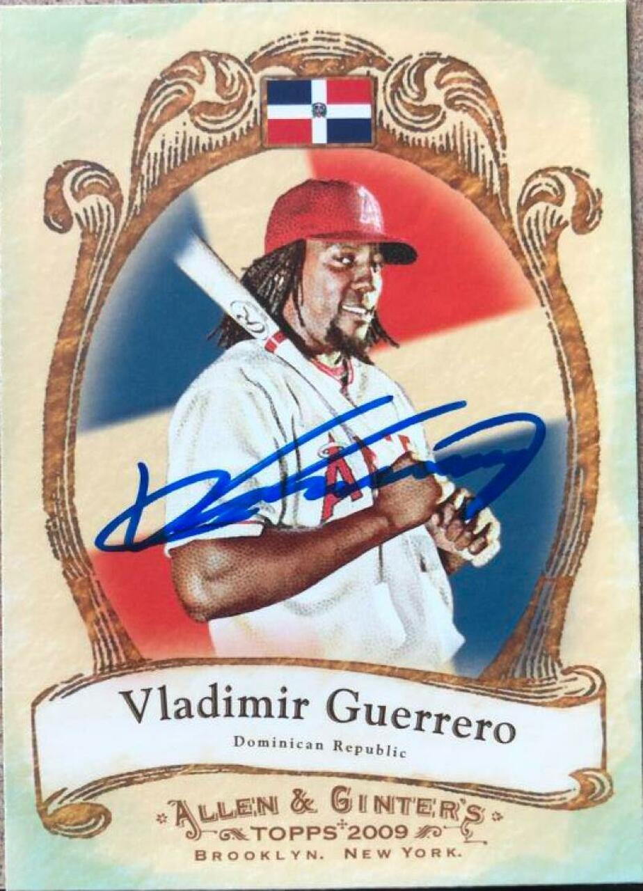 Vladimir Guerrero Signed 2009 Allen & Ginter National Pride Baseball Card - Anaheim Angels - PastPros