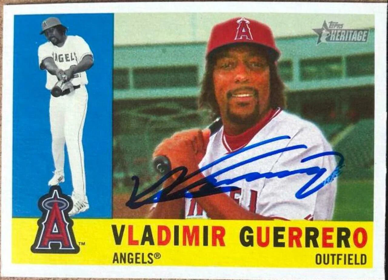 Vladimir Guerrero Signed 2009 Topps Heritage Baseball Card - Anaheim Angels