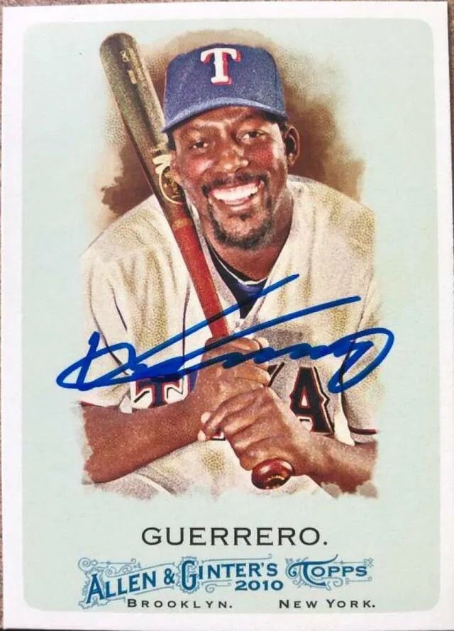 Vladimir Guerrero Signed 2010 Allen & Ginter Baseball Card - Texas Rangers