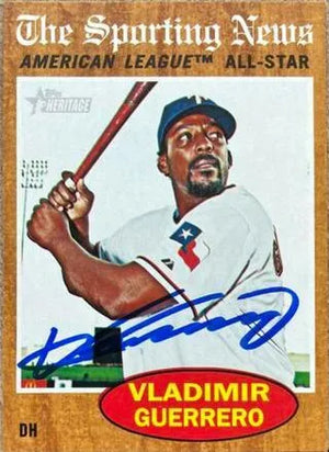 Vladimir Guerrero Signed 2011 Topps Heritage All-Star Baseball Card - Texas Rangers - PastPros