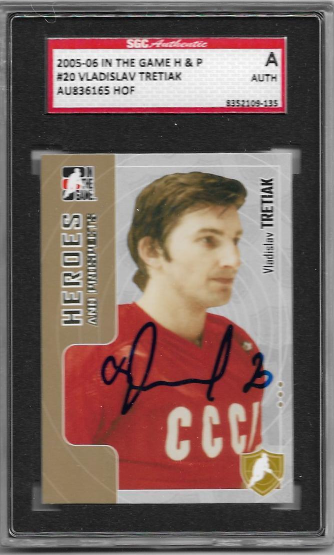 Vladislav Tretiak Signed 2005-06 In The Game H&P Hockey Card - HOF - SGC Authentication - PastPros