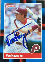Von Hayes Signed 1988 Donruss Baseball Card - Philadelphia Phillies