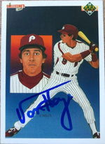 Von Hayes Signed 1990 Upper Deck Baseball Card - Philadelphia Phillies - #7