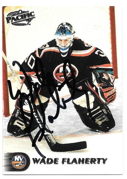 Wade Flaherty Signed 1998-99 Pacific Hockey Card - New York Islanders