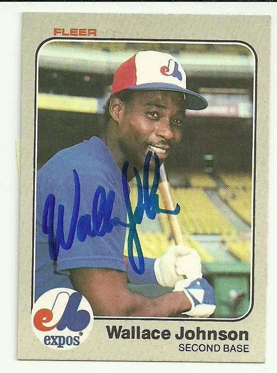 Wallace Johnson Signed 1983 Fleer Baseball Card - Montreal Expos