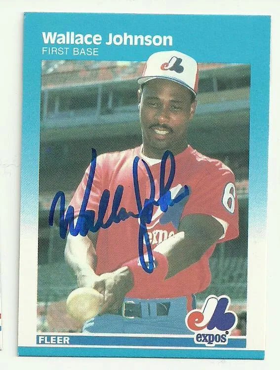 Wallace Johnson Signed 1987 Fleer Baseball Card - Montreal Expos