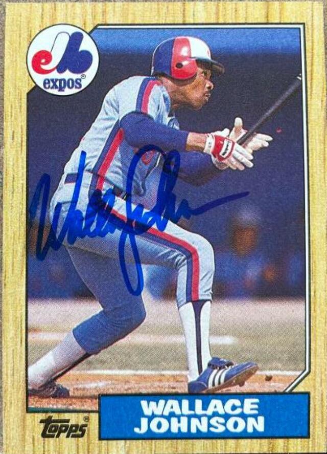 Wallace Johnson Signed 1987 Topps Baseball Card - Montreal Expos - PastPros
