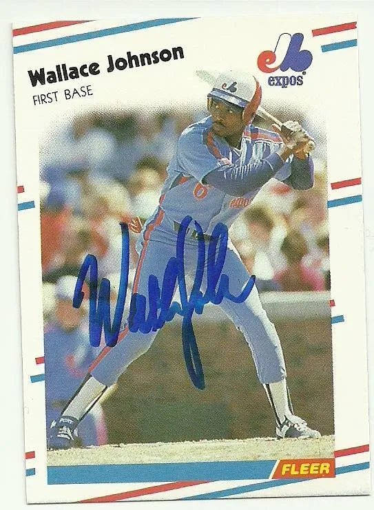 Wallace Johnson Signed 1988 Fleer Baseball Card - Montreal Expos