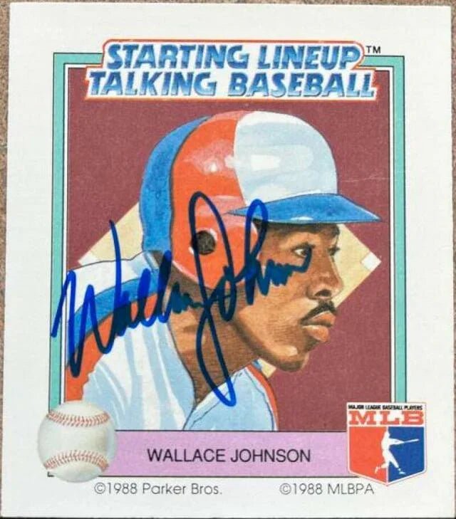 Wallace Johnson Signed 1988 Starting Lineup Talking Baseball Card - Montreal Expos