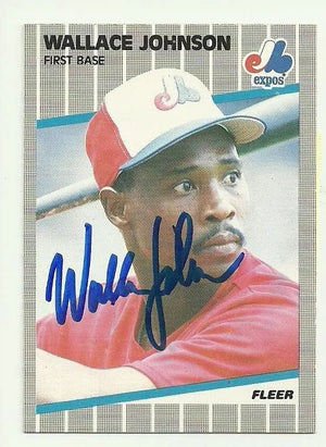 Wallace Johnson Signed 1989 Fleer Baseball Card - Montreal Expos