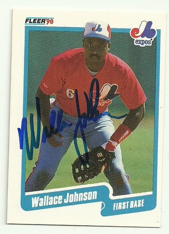 Wallace Johnson Signed 1990 Fleer Baseball Card - Montreal Expos