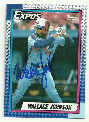 Wallace Johnson Signed 1990 Topps Baseball Card - Montreal Expos