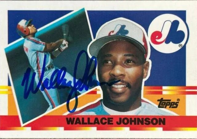 Wallace Johnson Signed 1990 Topps Big Baseball Card - Montreal Expos