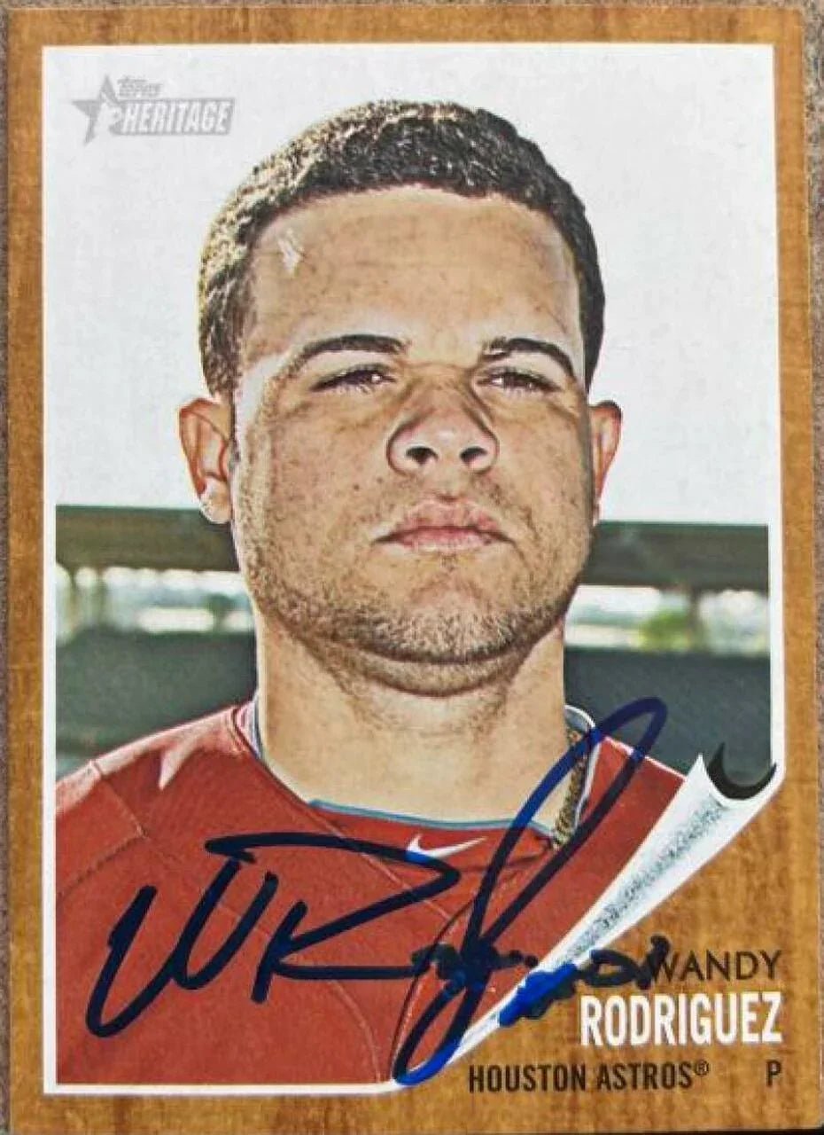 Wandy Rodriguez Signed 2010 Topps Heritage Baseball Card - Houston Astros