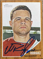 Wandy Rodriguez Signed 2010 Topps Heritage Baseball Card - Houston Astros