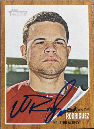 Wandy Rodriguez Signed 2010 Topps Heritage Baseball Card - Houston Astros - PastPros