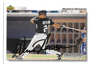 Warren Newson Signed 1992 Upper Deck Baseball Card - Chicago White Sox