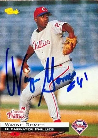 Wayne Gomes Signed 1994 Classic Baseball Card - Clearwater Phillies