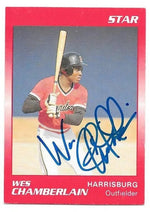 Wes Chamberlain Signed 1989 Star Baseball Card - Harrisburg Senators