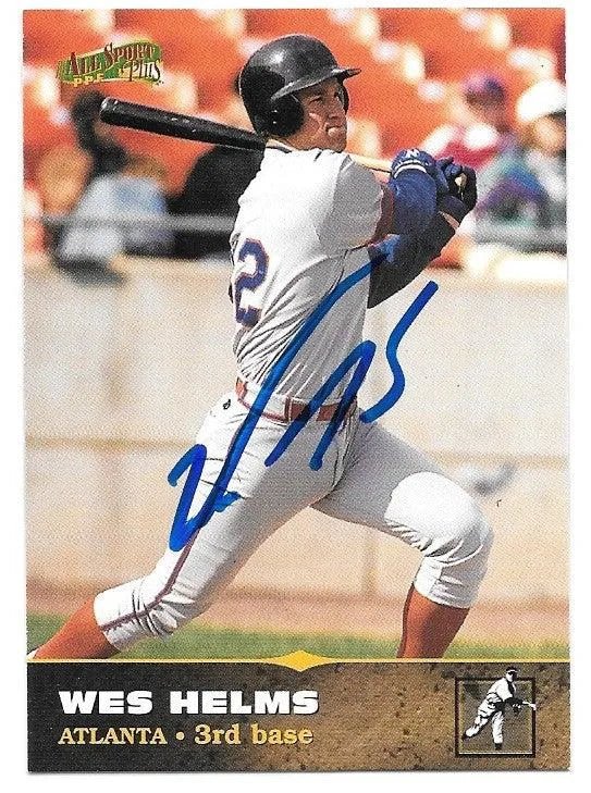 Wes Helms Signed 1996-97 Score Board All Sport PPF Baseball Card