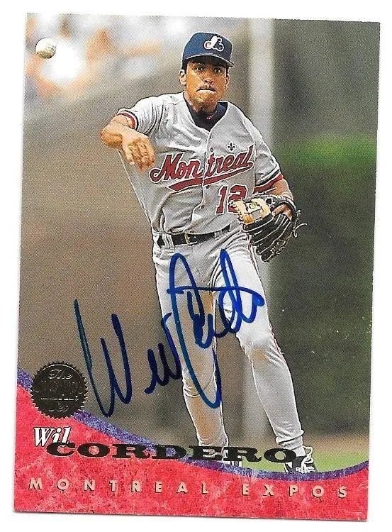 Wil Cordero Signed 1994 Leaf Baseball Card - Montreal Expos