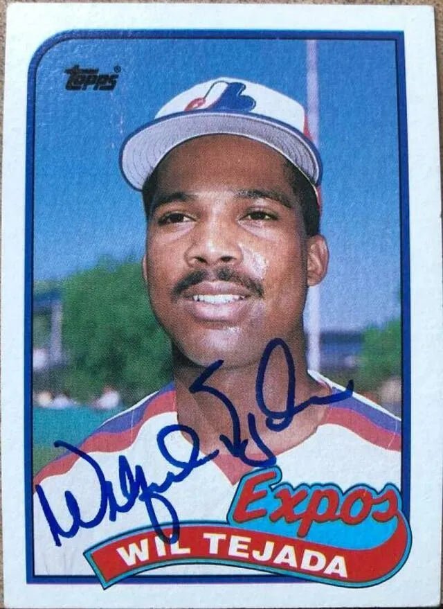 Wil Tejada Signed 1989 Topps Baseball Card - Montreal Expos