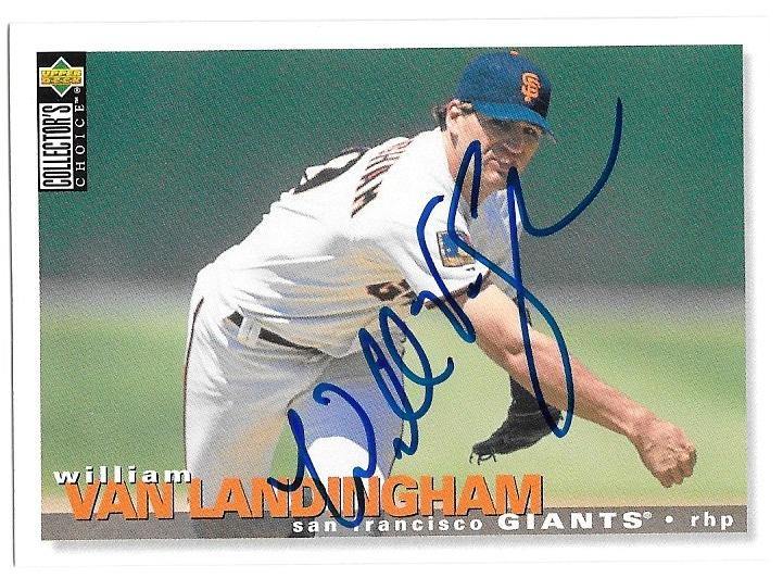William Van Landingham Signed 1995 Collector's Choice Baseball Card - San Francisco Giants - PastPros