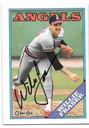 Willie Fraser Signed 1988 O-Pee-Chee Baseball Card - California Angels