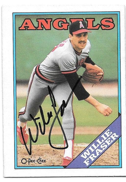 Willie Fraser Signed 1988 O-Pee-Chee Baseball Card - California Angels - PastPros