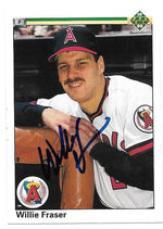 Willie Fraser Signed 1990 Upper Deck Baseball Card - California Angels - PastPros