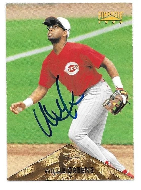 Willie Greene Signed 1996 Pinnacle Baseball Card - Cincinnati Reds