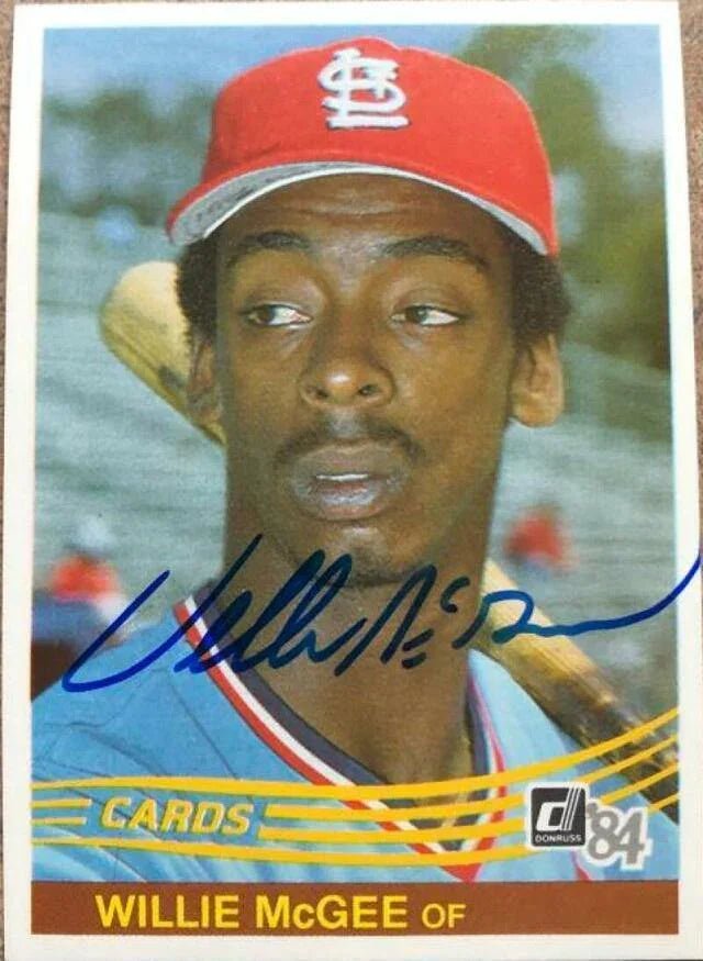Willie McGee Signed 1984 Donruss Baseball Card - St Louis Cardinals
