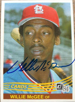 Willie McGee Signed 1984 Donruss Baseball Card - St Louis Cardinals - PastPros