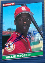 Willie McGee Signed 1986 Donruss Baseball Card - St Louis Cardinals