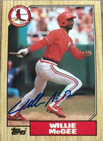 Willie McGee Signed 1987 Topps Baseball Card - St Louis Cardinals