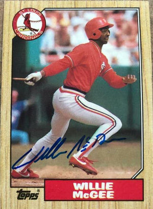 Willie McGee Signed 1987 Topps Baseball Card - St Louis Cardinals - PastPros