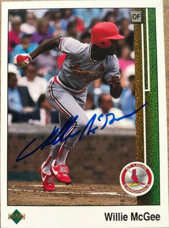 Willie McGee Signed 1989 Upper Deck Baseball Card - St Louis Cardinals
