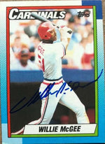 Willie McGee Signed 1990 Topps Baseball Card - St Louis Cardinals
