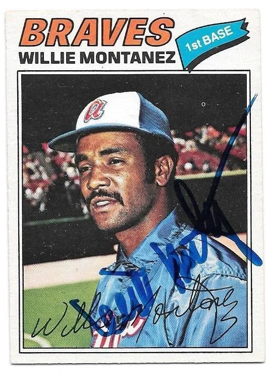 Willie Montanez Signed 1977 O-Pee-Chee Baseball Card - Atlanta Braves
