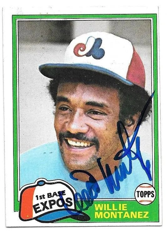 Willie Montanez Signed 1981 Topps Baseball Card - Montreal Expos