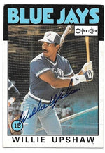 Willie Upshaw Signed 1986 O-Pee-Chee Baseball Card - Toronto Blue Jays