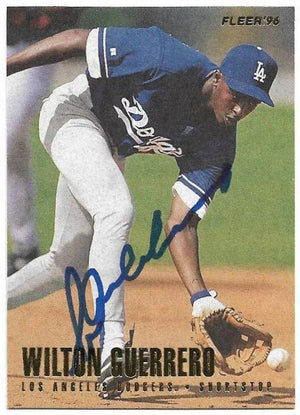 Wilton Guerrero Signed 1996 Fleer Baseball Card - Los Angeles Dodgers