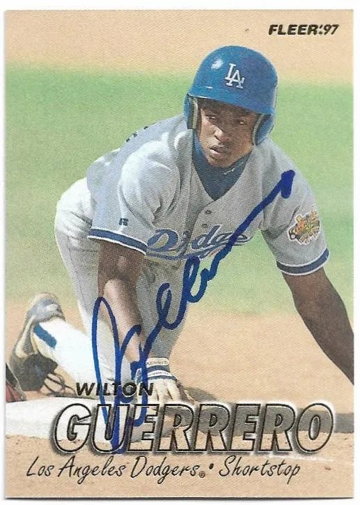 Wilton Guerrero Signed 1997 Fleer Baseball Card - Los Angeles Dodgers