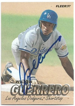 Wilton Guerrero Signed 1997 Fleer Baseball Card - Los Angeles Dodgers