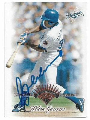 Wilton Guerrero Signed 1997 Leaf Baseball Card - Los Angeles Dodgers