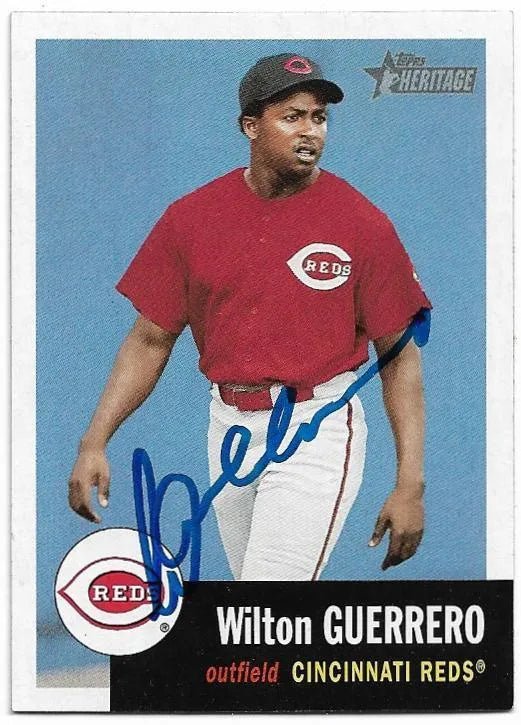 Wilton Guerrero Signed 2002 Topps Heritage Baseball Card - Cincinnati Reds
