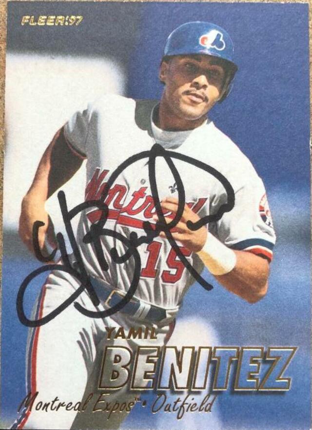 Yamil Benitez Signed 1997 Fleer Baseball Card - Montreal Expos - PastPros
